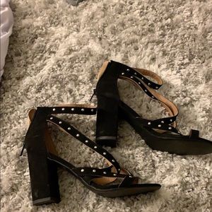 Black strapped heels